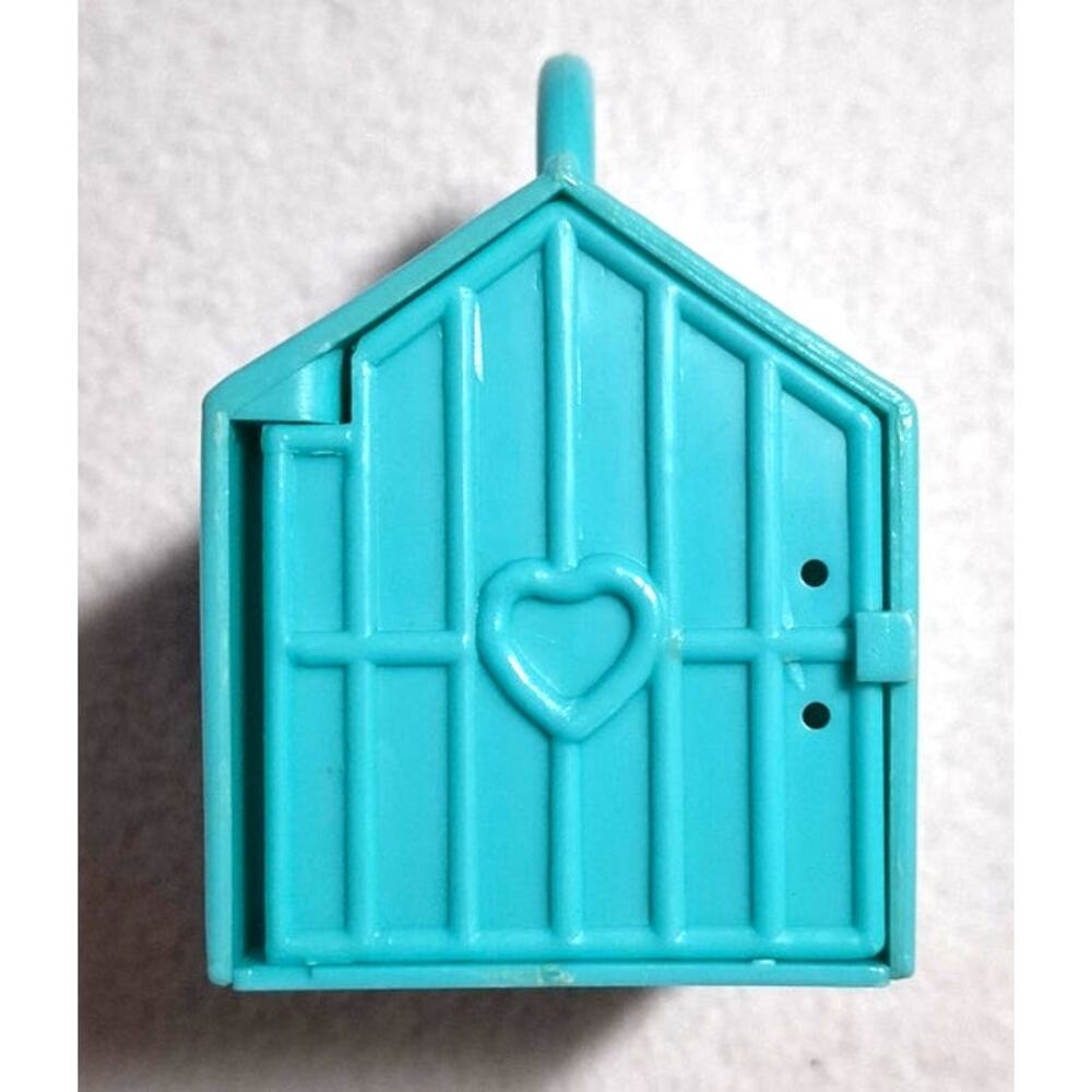 Vintage 1994 Kid Kore Dollhouse Teal Dog Kennel Carrier Doghouse Pet Carrier